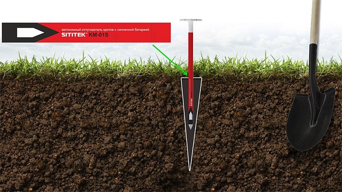 Отпугиватель кротов и насекомых с солнечной батареей SITITEK КМ-01S